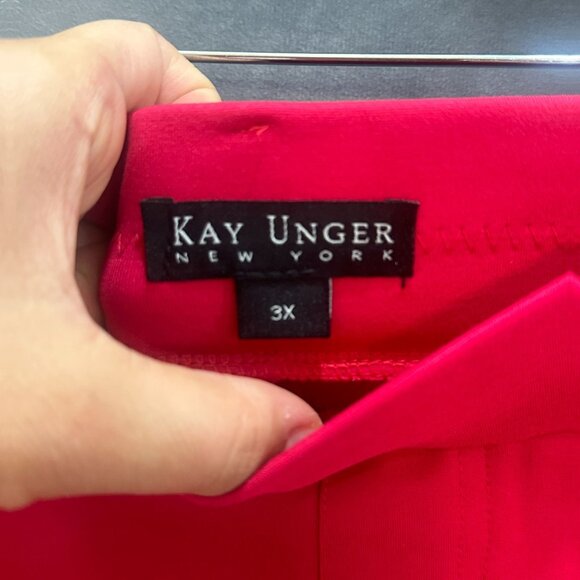Kay Unger New York Ponte Bootcut Pants Women's 3X Magenta Wrinkle Free Stretch - Picture 14 of 16